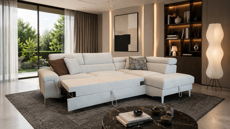 Divano DELPHI angolare con contenitore & carrello letto estraibile