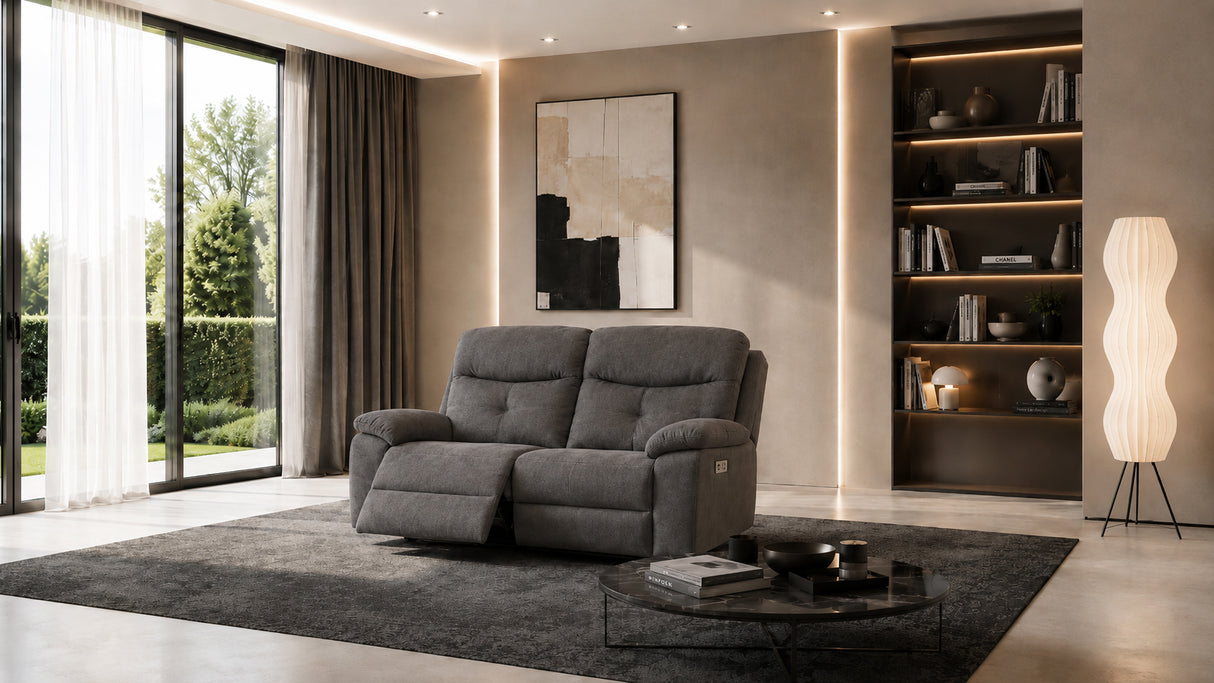 Divano EMMA 2 posti con recliner elettrico