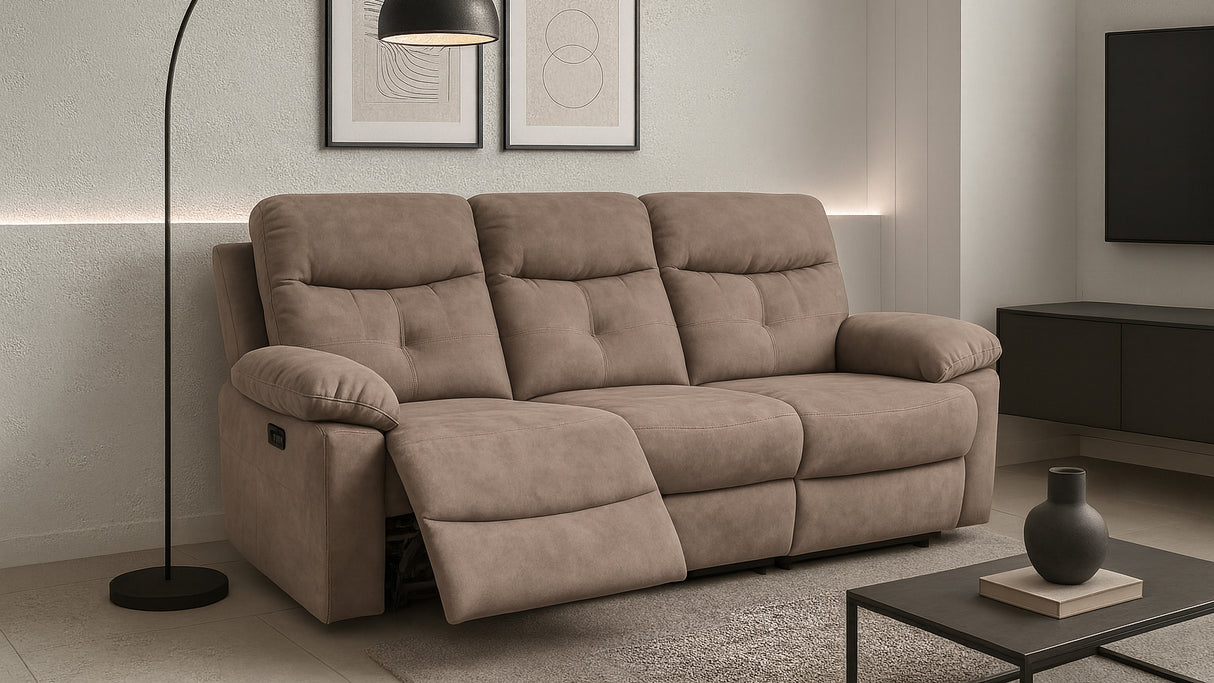 Divano EMMA 3 posti con recliner elettrico