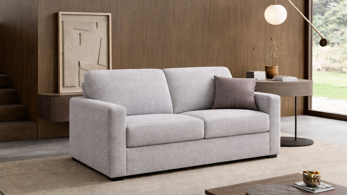 Divano letto mod. norma 3 posti meccanismo a ribalta e materasso H. 18 cm