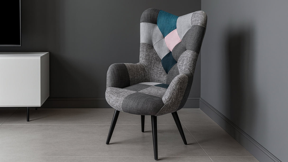 Poltrona VERONICA PATCHWORK GRIGIA