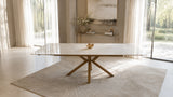 Tavolo Eracle Gamba Oro Piano Calacatta Gold