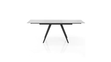 Tavolo GIOELE gamba nera piano vetroceramica bianco