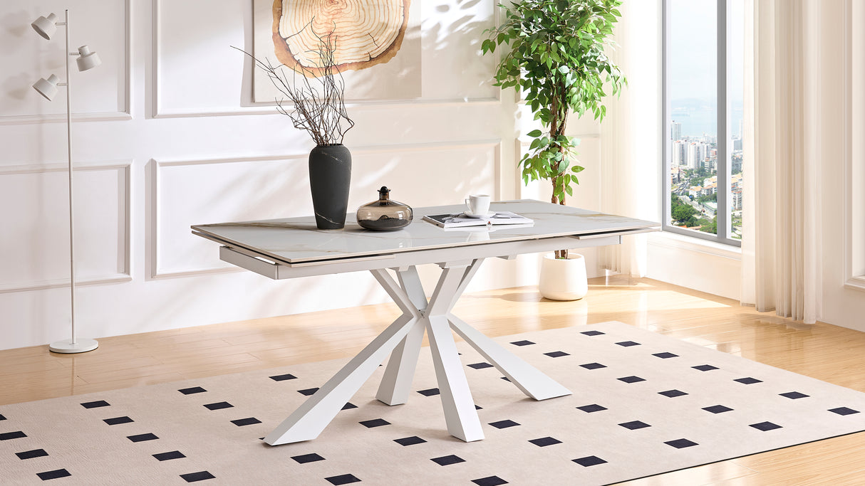 Tavolo Tiberio marmo bianco