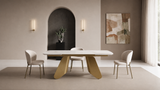Tavolo Ulisse Gamba Oro Piano Calacatta Gold