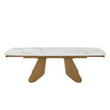 Tavolo Ulisse Gamba Oro Piano Calacatta Gold