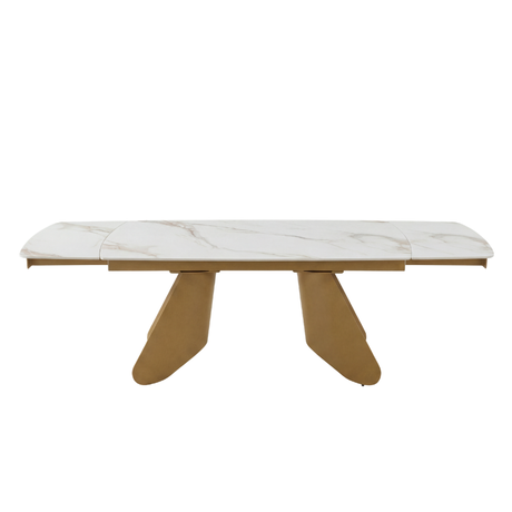 Tavolo Ulisse Gamba Oro Piano Calacatta Gold